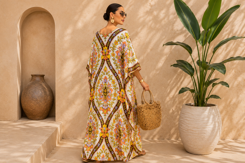 Golden Mirage Silk kaftan