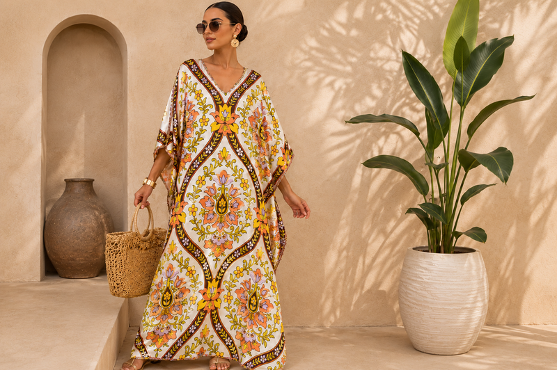 Golden Mirage Silk kaftan