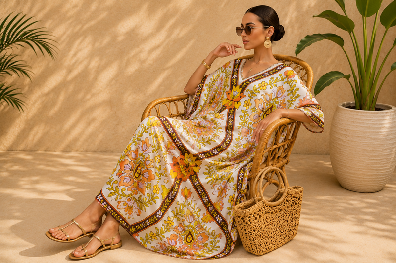 Golden Mirage Silk kaftan