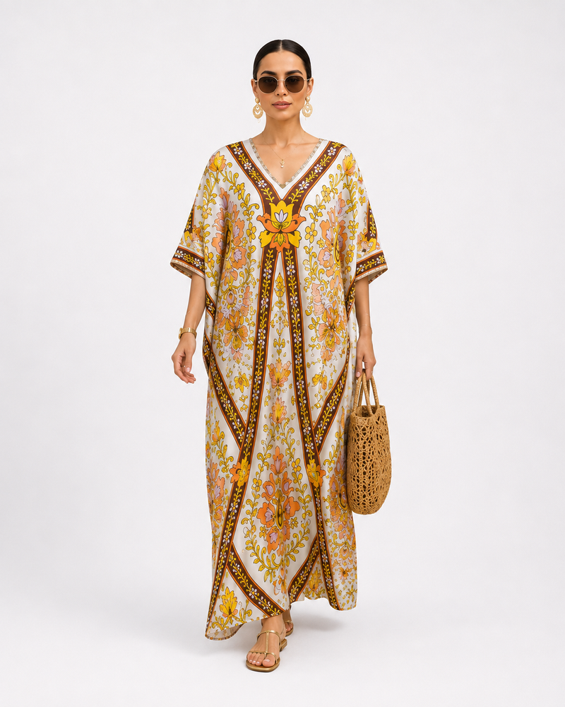 Golden Mirage Silk kaftan