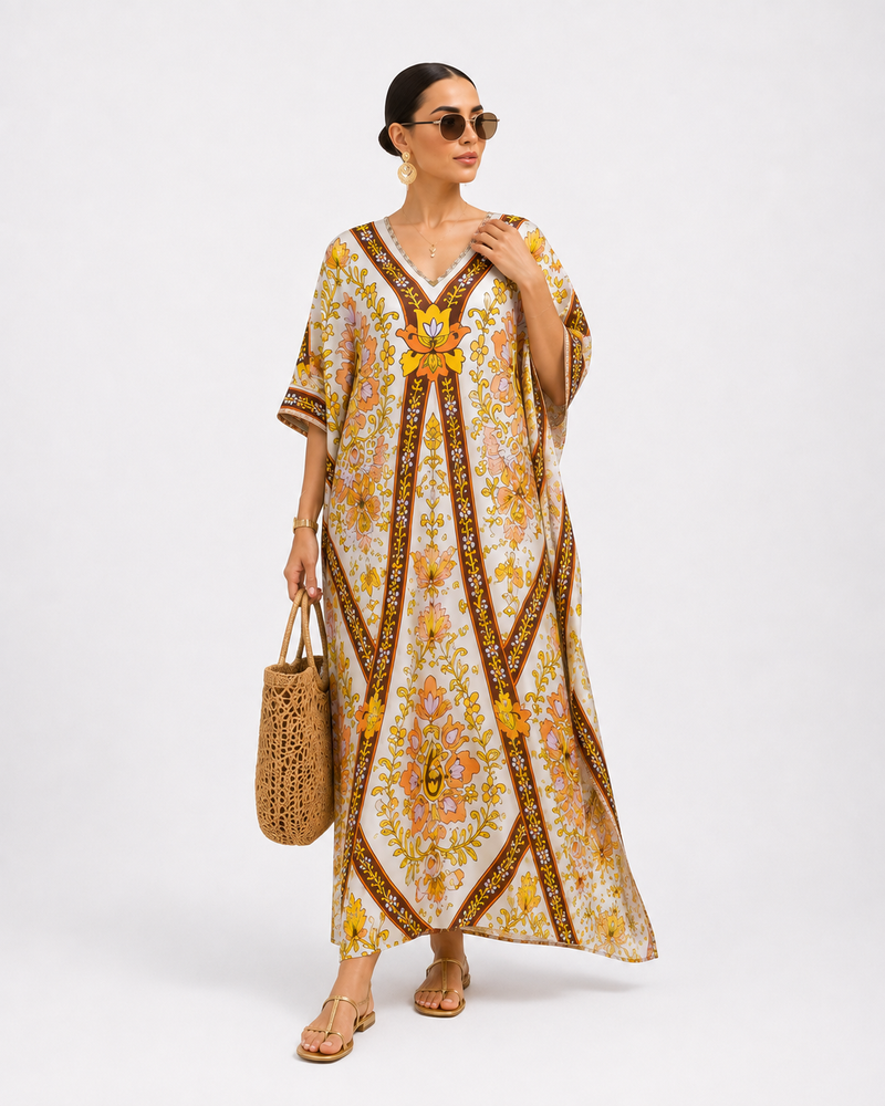 Golden Mirage Silk kaftan