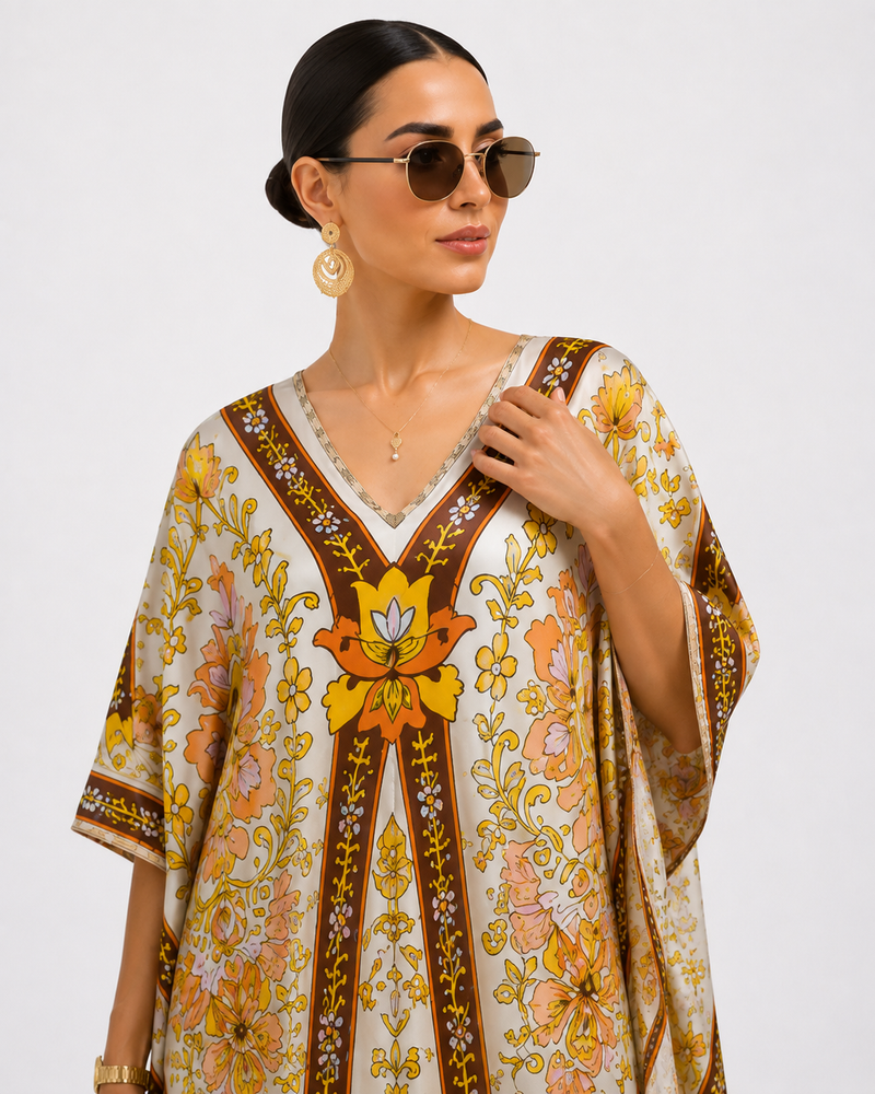Golden Mirage Silk kaftan